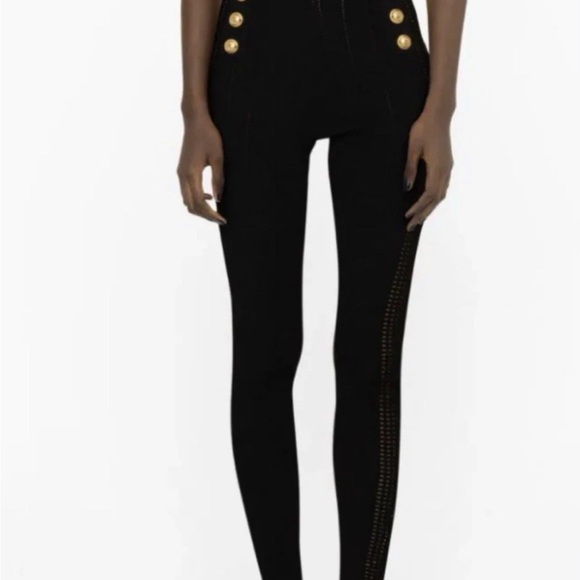 Balmain Pants - Balmain Black Knit Skirt with Gold Exposed Zip